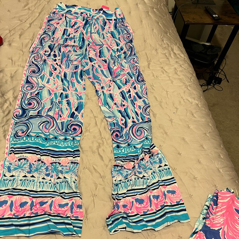 Lilly Pulitzer Pink and Blue Swirl Pants